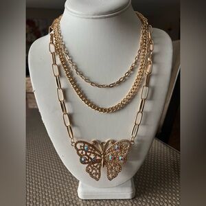 Women’s butterfly Necklace with Earrings set